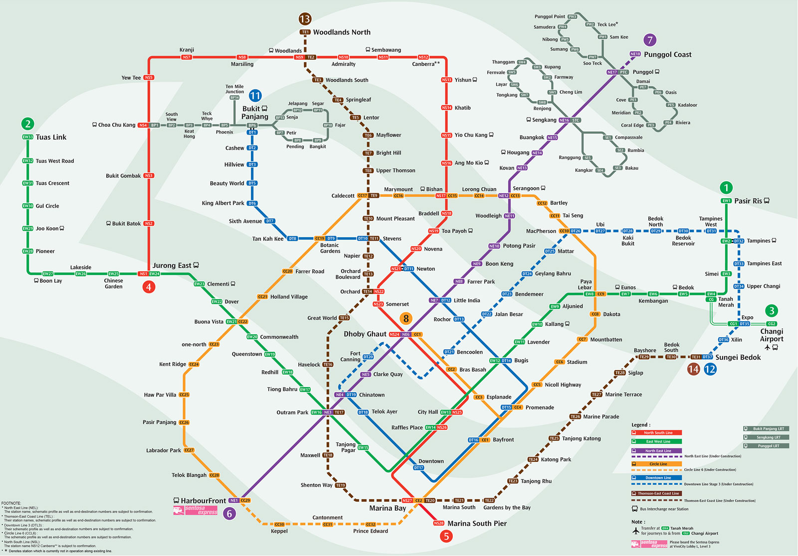 Singapore MRT Route Map